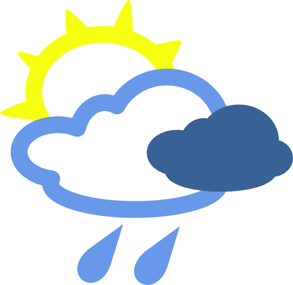 Sun And Rain Weather Symbols Clip Art At Clker Com   Vector Clip Art