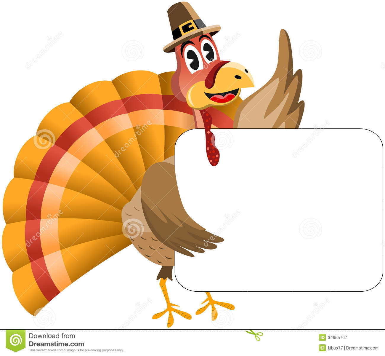 Thanksgiving Turkey Holding Banner Royalty Free Stock Photography