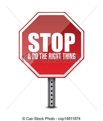 Vector   Do The Right Thing  Stop Sign Illustration Design   Stock