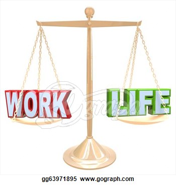 Work Vs Life Words On Scale Balancing Life Stress  Clipart