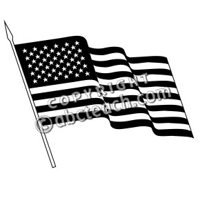 Clip Art  United States Flag Waving In Wind  B W    Stars And Stripes