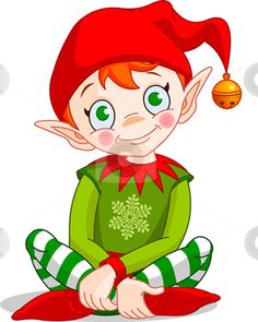 Elf Stock Vector Clipart Christmas Elf Sitting   Vector  By     More