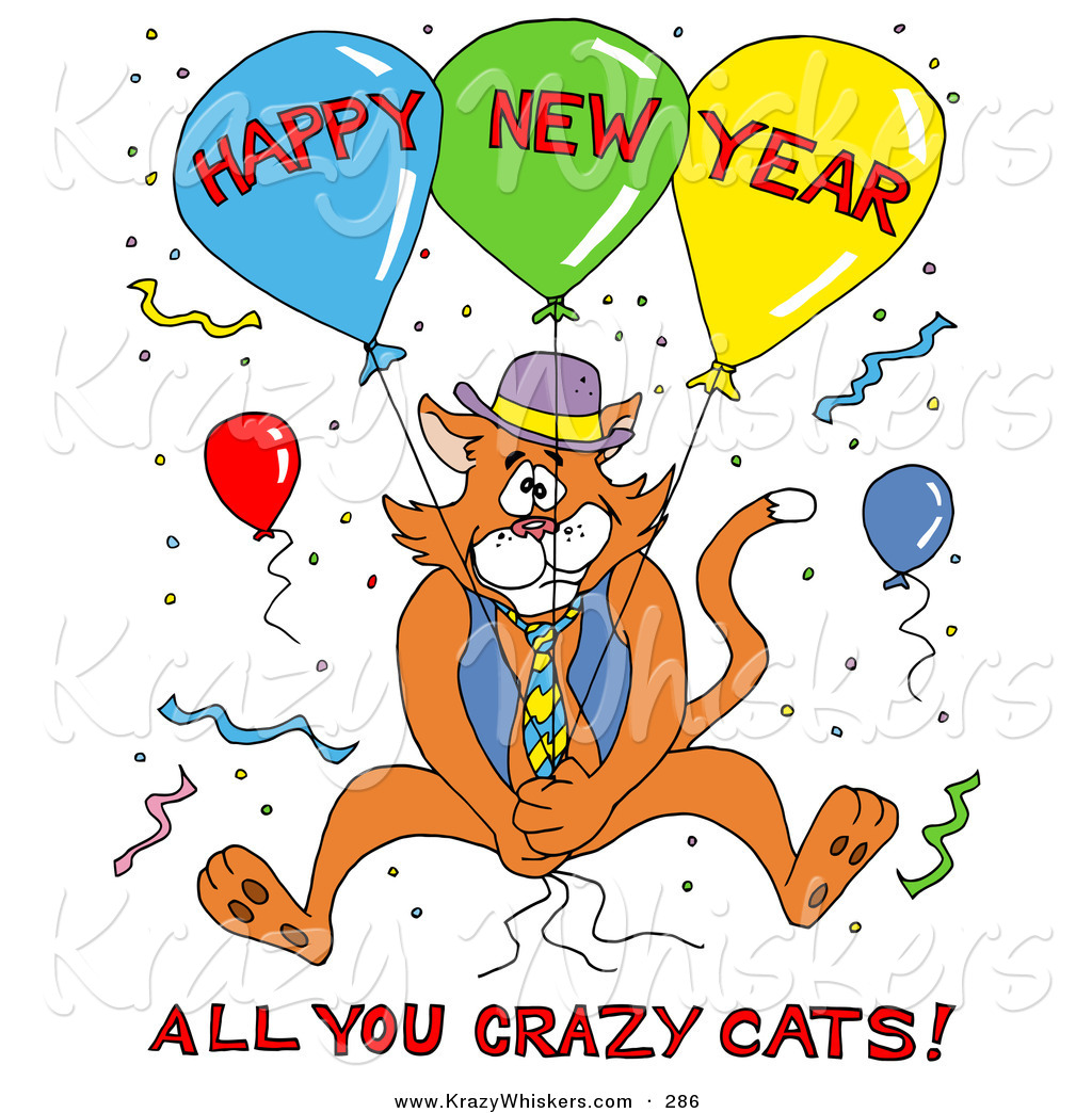 Party With Happy New Year All You Crazy Cats Text By Lafftoon    286
