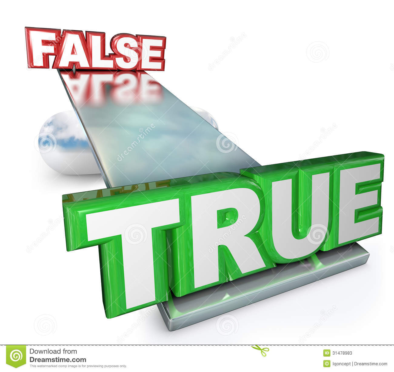 True Vs False Truth Against Lies Balance See Saw Stock Photos   Image    