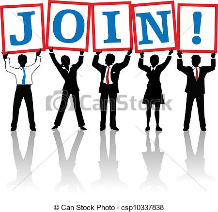 Vectors Of Business People Hold Up Join Signs   Business People Team
