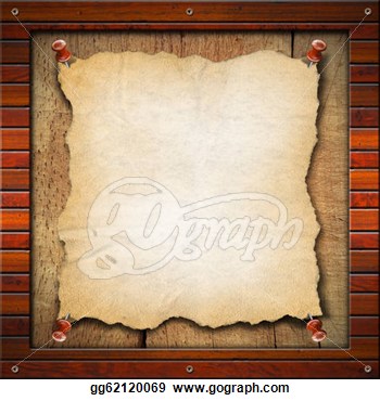 Blank And Vintage Paper In Old Wood Frame  Clipart Drawing Gg62120069