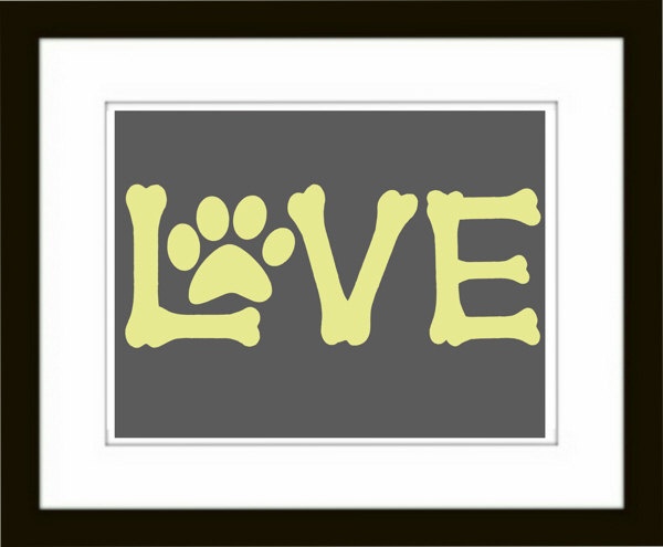 Pet House Art Print Made From Dog Bone Clipart  The Word Love   Pet