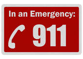 Photo Realistic  Emergency 911  Sign Isolated On White   Royalty Free