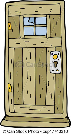 Vector Clip Art Of Cartoon Old Wood Door Csp17740310   Search Clipart