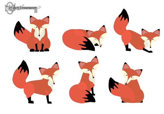 Baby Fox Clip Art Foxes Digital Clipart By