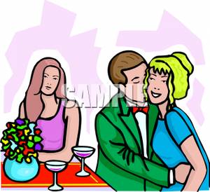 Jealousy Clipart A Jealous Woman Watching A Couple Kissing 101010