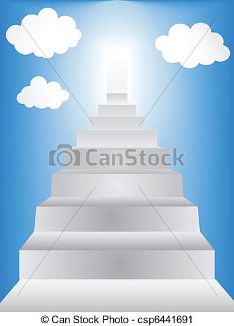 Stairway Leading To Heaven With Clouds    Csp6441691   Search Clipart