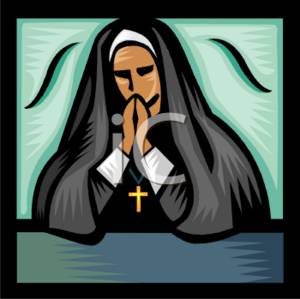 0511 0712 2114 0701 Praying Nun Clipart Image