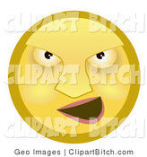 Furious Yellow Smiley Face With Flushed Cheeks Blowing Steam Out Of
