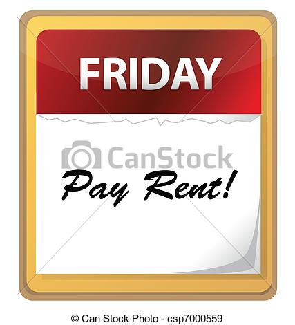 Rent Due Clipart Calendar Mark With Pay Rent