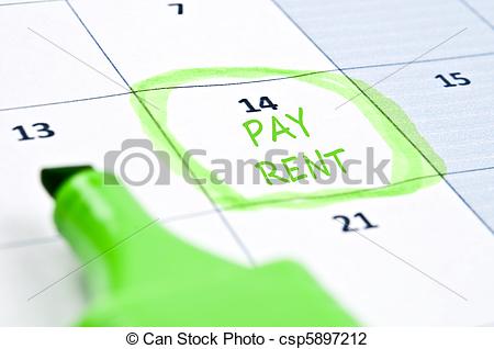 Rent Mark   Calendar Mark With Pay Rent Csp5897212   Search Clipart