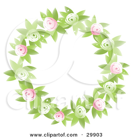 Royalty Free  Rf  Clipart Illustration Of A Feminine Pink Rose Holly
