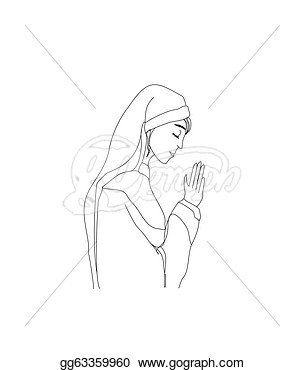 Stock Illustration   Vector Illustration Of Nun   Clipart Gg63359960