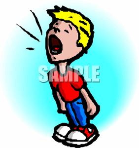 Boy Standing And Shouting   Royalty Free Clipart Picture