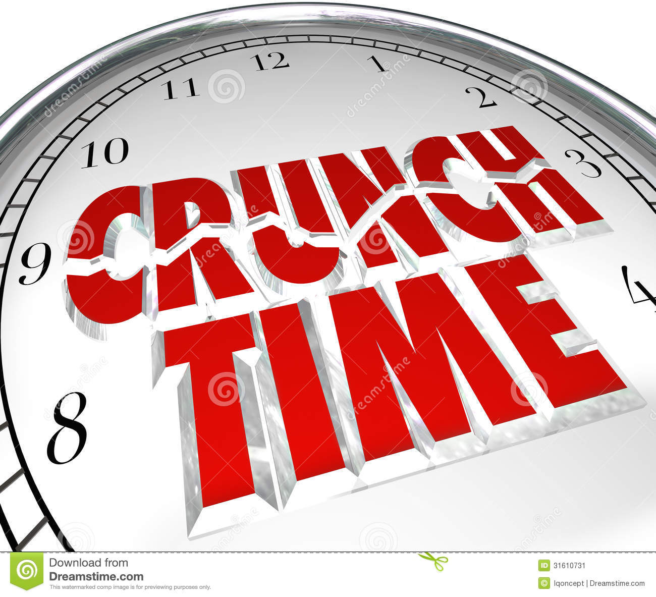 Crunch Time Clock Hurry Rush Deadline Final Moment Stock Image   Image