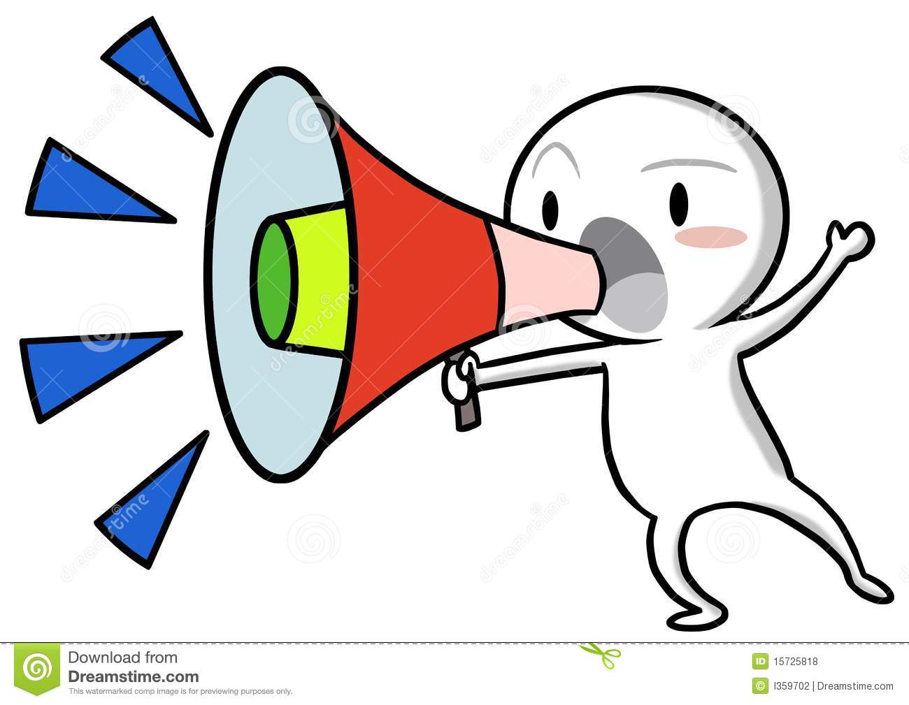 Cute Icon Gugu Holding The Megaphone Shouting
