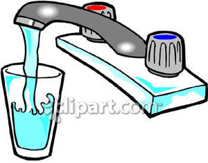 Glass Of Water Filling Up Under A Sink   Royalty Free Clipart Picture