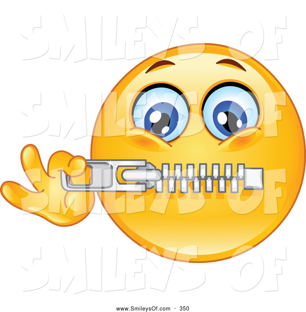 Vector Smiley Clipart Of Acute Emoticon Zipping His Mouth By Yayayoyo