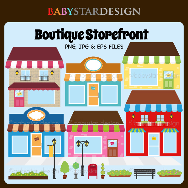 Boutique Storefront 2     6 00   Babystar Design Digital Clipart And