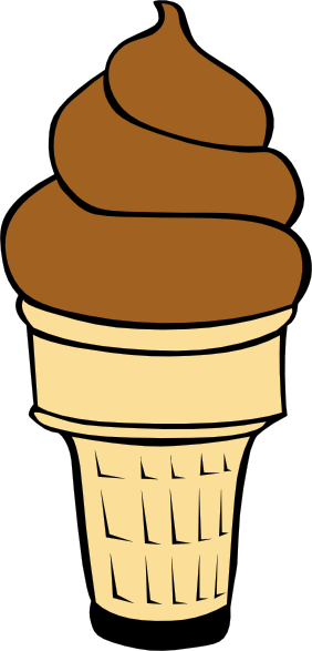 Chocolate Soft Serve Ice Cream Cone Clip Art At Clker Com   Vector