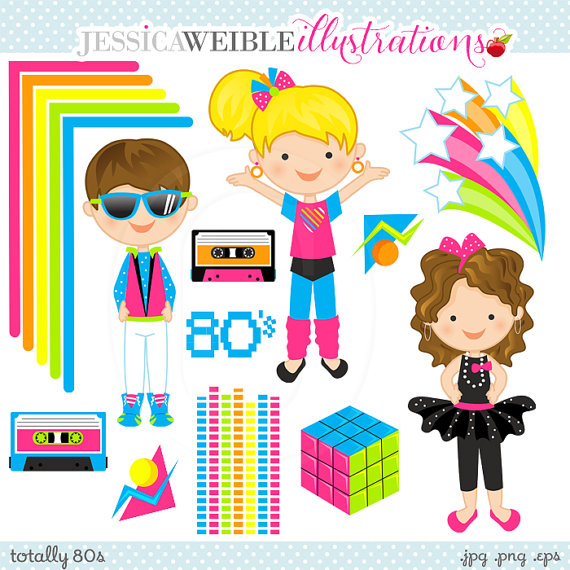 Digital Clipart   Commercial Use Ok   80s Graphics 80s Clipart 80s