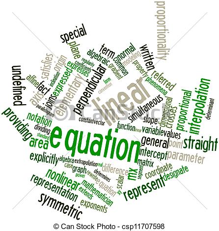 Stock Illustration Of Word Cloud For Linear Equation   Abstract Word