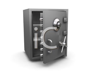 3d Bank Safe With The Door Open   Royalty Free Clipart Image