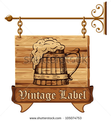 Vector Download   Wooden Pub Sign With Mug Of Beer