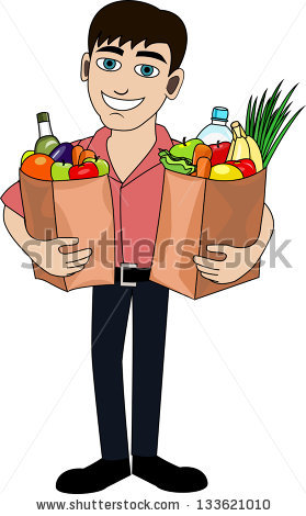 Healthy Man Clipart Handsome Man Is Holding A Bag
