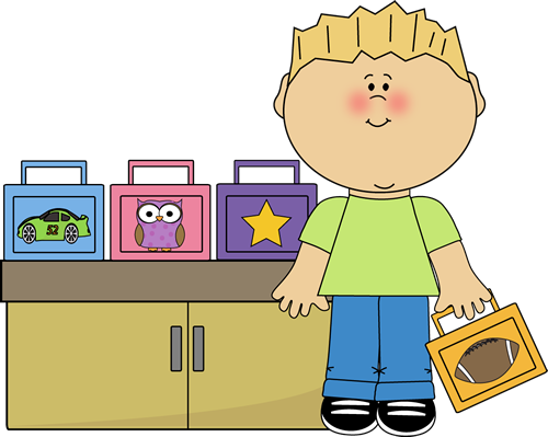 Lunch Box Monitor Clip Art Image   Boy With A Lunch Box Standing At A