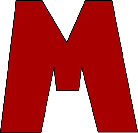 Red Letter M Clip Art Image   Large Red Capital Letter M