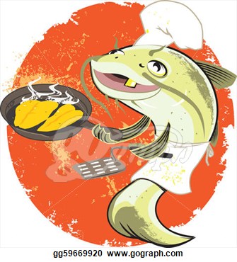 What S The Catfish Fry Cook Frying Up   Clip Art Gg59669920