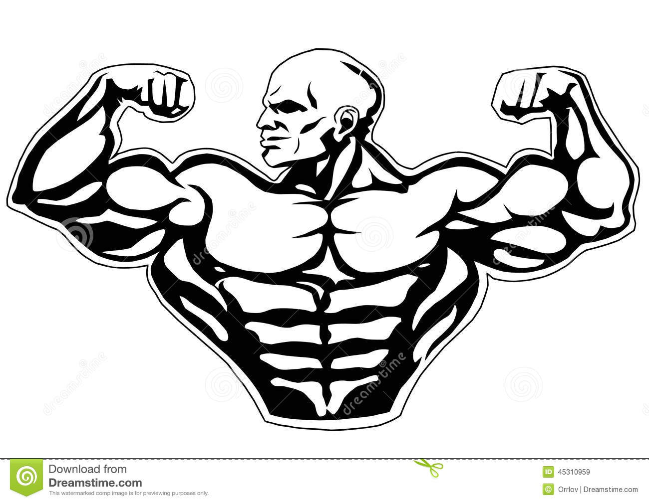 Big Biceps Isolated On A White Illustration
