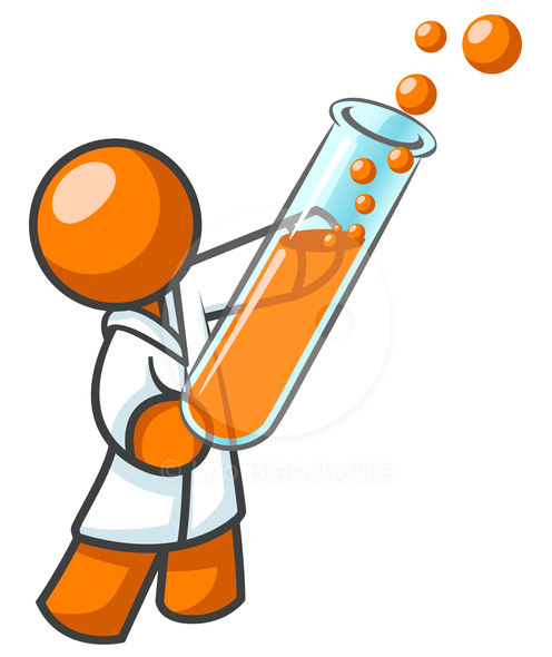 Trial Clipart 52605 Orange Man Scientist Test Tube Jpg