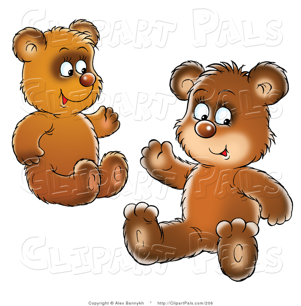 Bears Clip Art Pal Clipart Of Two Brown Bear Cubs Siblings Or Friends