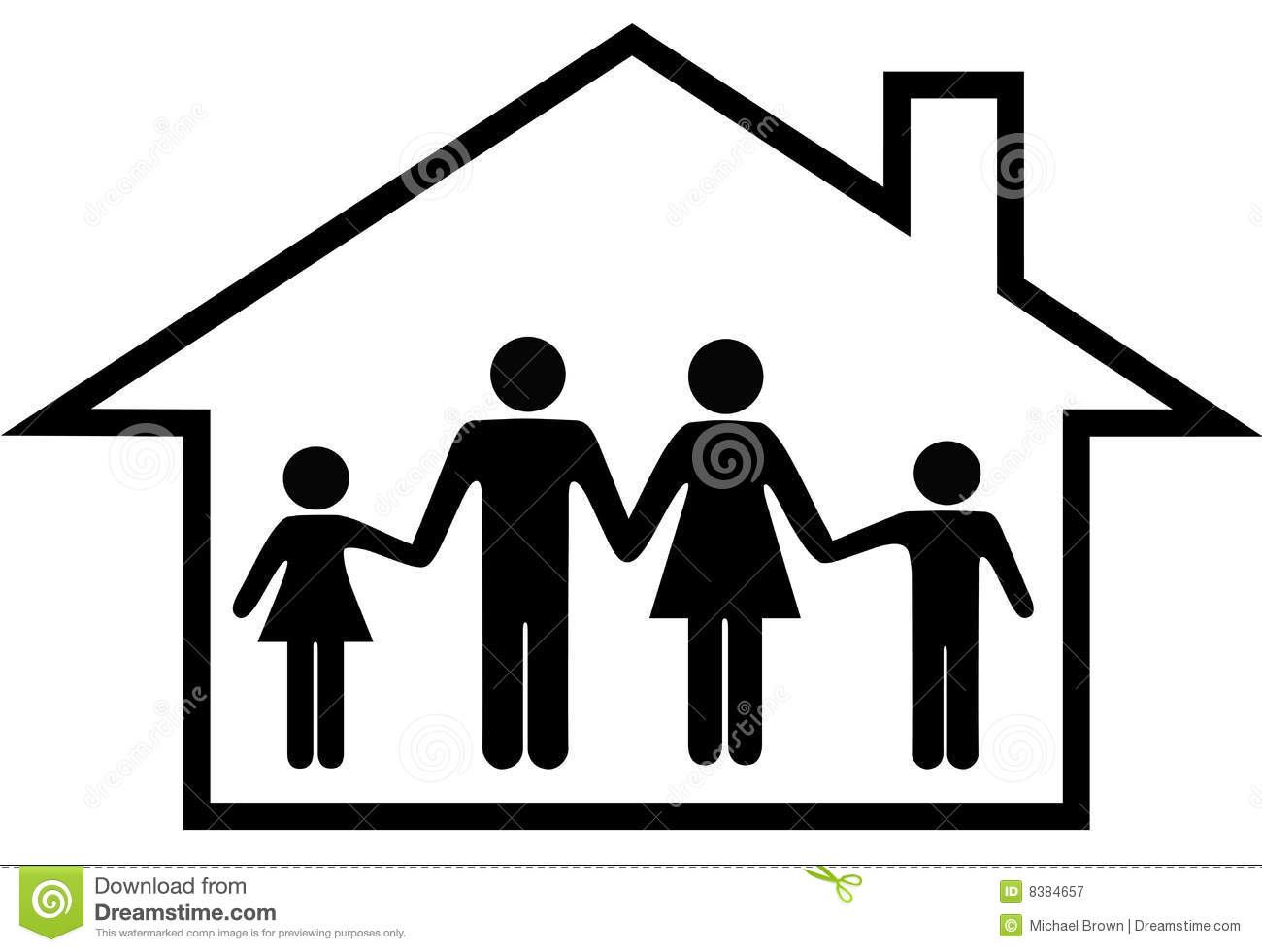 House Of Happy Family Parents Kids Safe At Home Royalty Free Stock