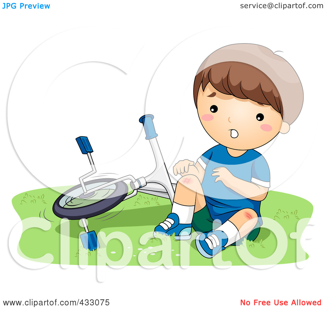Royalty Free  Rf  Clipart Illustration Of A Boy With A Hurt Knee