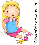Royalty Free Rf Clipart Illustration Of A Hurt Girl Slipping On A
