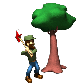 Lumberjack Chopping At Tree Hg Clr
