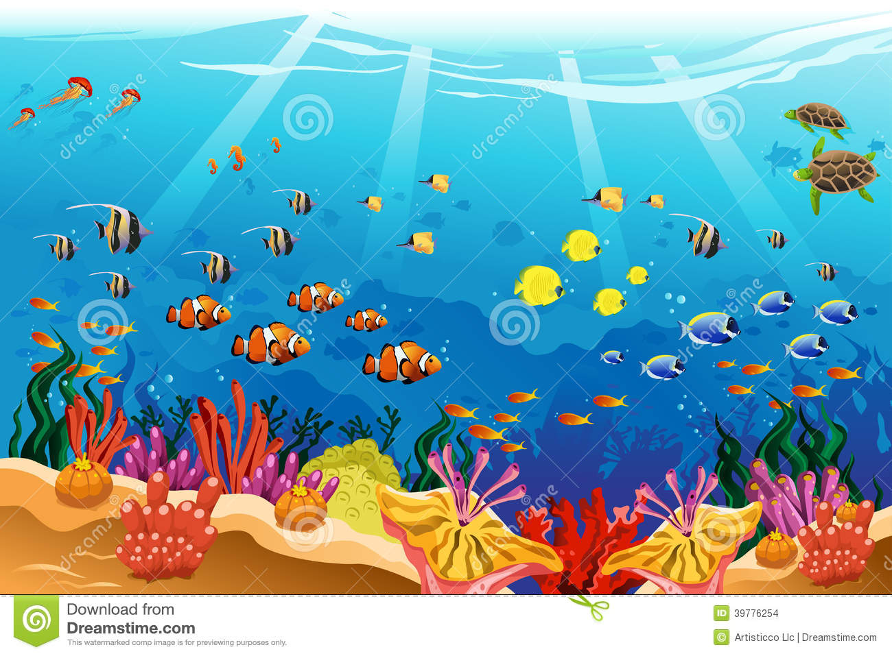Marine Underwater Scene Stock Vector   Image  39776254