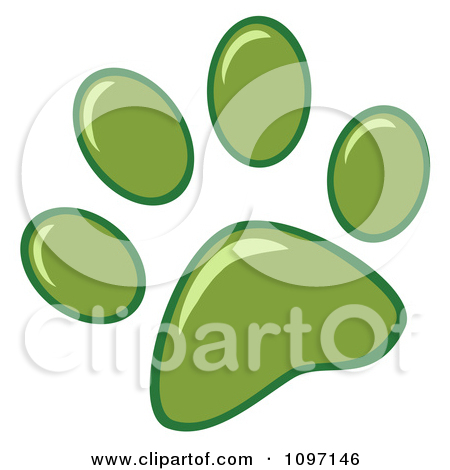 Clipart Green Dog Paw Print   Royalty Free Vector Illustration By Hit