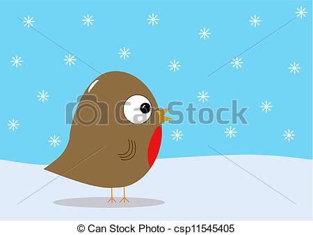 Clipart Of Christmas Robin And Snow   Christmas Robin Bird With Snow