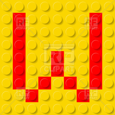 Red Letter W In Yellow Plastic Construction Kit Download Royalty Free