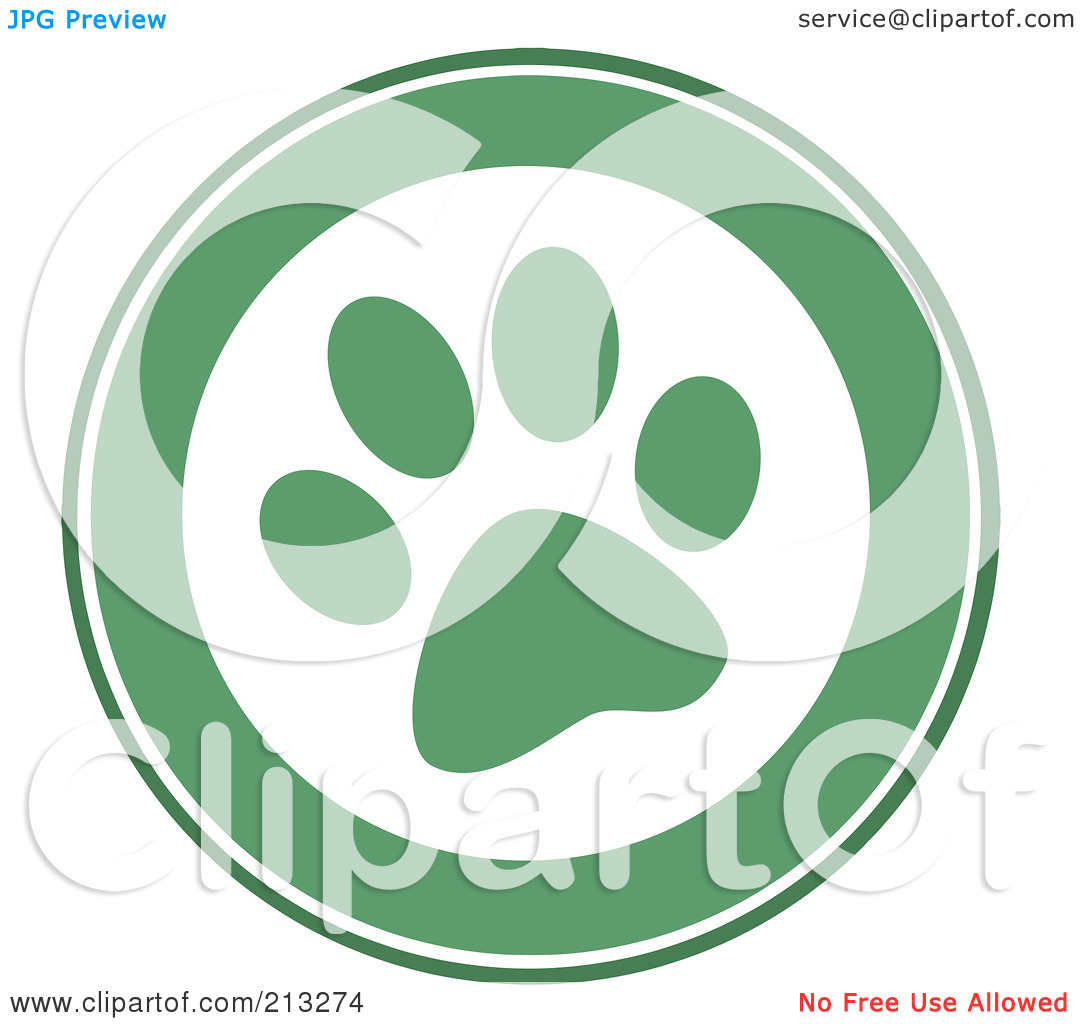 Royalty Free  Rf  Clipart Illustration Of A Green Dog Paw Print By Hit