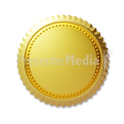 Simple Gold Seal   Signs And Symbols   Great Clipart For Presentations